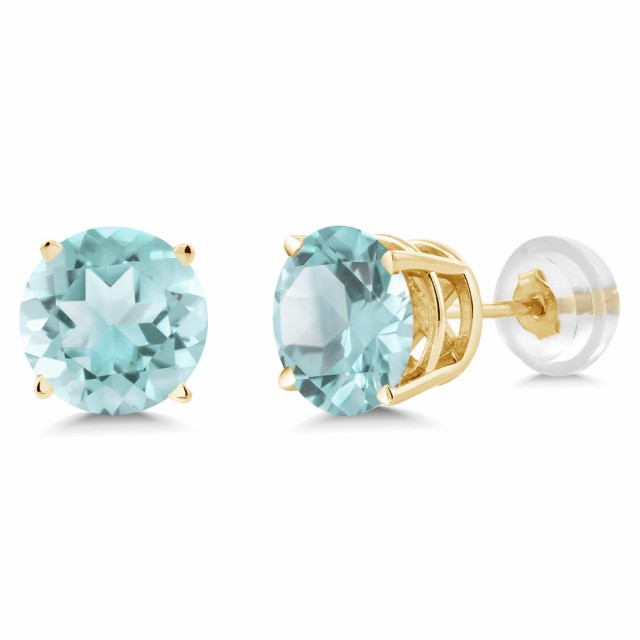 ピアス㊕ ピアス 天然石 11月 誕生石 金の通販はau PAY マーケット - Gem Stone King ジュエリー専門店 レディース 1.8カラット 天然 スカイブルートパーズ 14金 イエローゴールド(K14) 一粒 シンプル スタッド ジナルデザ