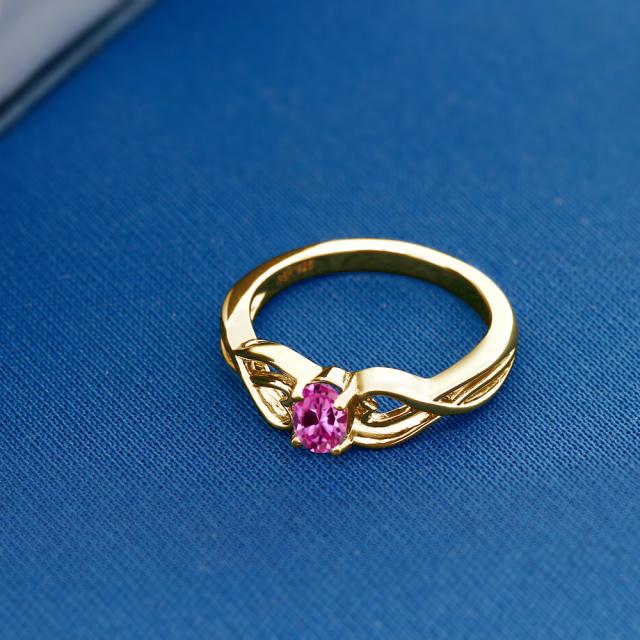 のセッティ 指輪 小粒 ソリティア 金の通販はau PAY マーケット - Gem Stone King ジュエリー専門 リング レディース 0.5カラット 合成ピンクサファイア シルバー925 イエローゴールドコーティング ハート 一粒 {たせます