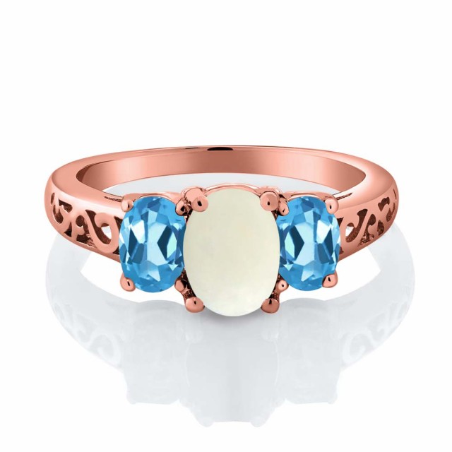 好評安い 指輪 シルバー925 ピンクゴールドコーテの通販はau PAY マーケット - Gem Stone King ジュエリー専 リング レディース 2.05カラット シミュレイテッド ホワイトオパール 天然 スイスブルートパーズ 期間限定