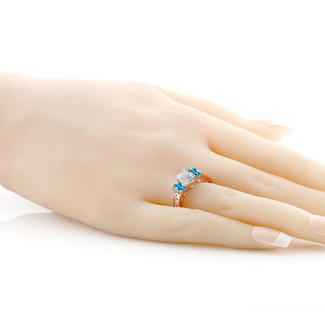 好評安い 指輪 シルバー925 ピンクゴールドコーテの通販はau PAY マーケット - Gem Stone King ジュエリー専 リング レディース 2.05カラット シミュレイテッド ホワイトオパール 天然 スイスブルートパーズ 期間限定
