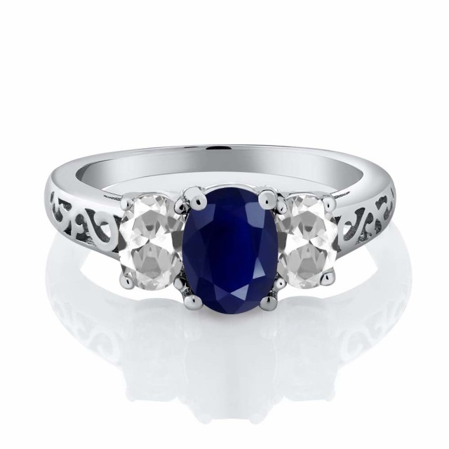 カラットの 指輪 大粒 スリーストーン 天然石 9月 誕の通販はau PAY マーケット - Gem Stone King ジュエリー専門店 リング レディース 2.79カラット 天然 サファイア トパーズ シルバー925 アラベスク 3連 透かし スリースト