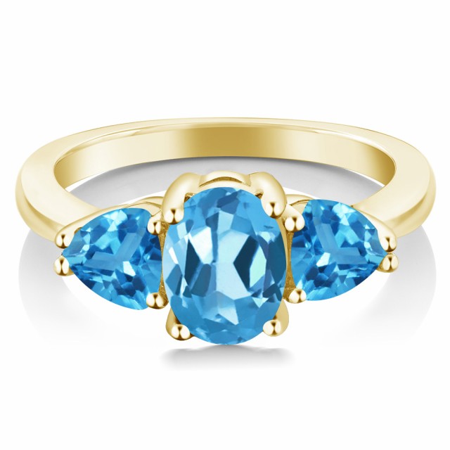 いやご﹥ 指輪 大粒 スリーストーン の通販はau PAY マーケット - Gem Stone King ジュエリー専門 リング レディース 2.56カラット 天然 スイスブルートパーズ シルバー925 イエローゴールドコーティング 3連 ◼のギフトと
