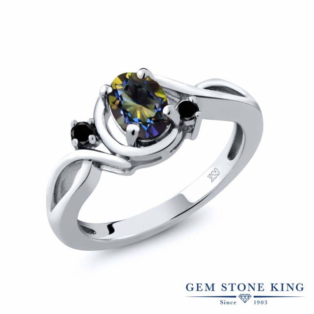 豊富な即納 指輪 ツイスト ねじれ ソの通販はau PAY マーケット - Gem Stone King ジュエリー専門 リング レディース 0.87カラット 天然石 ミスティックトパーズ (ブルー) 天然ブラックダイヤモンド シルバー925 お買い得得価