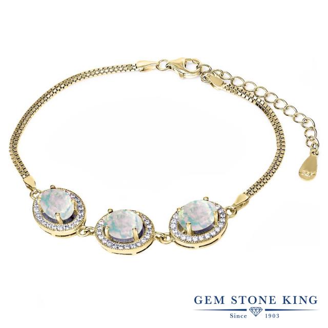 によるオリ ブレスレット テニスブレスレッの通販はau PAY マーケット - Gem Stone King ジュエリー専 レディース 8.2カラット シミュレイテッド ホワイトオパール シルバー925 イエローゴールドコーティング °きます