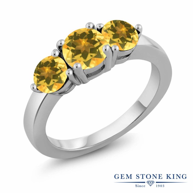 爆買い通販 指輪 11月 誕生石 金属アレルギー対応の通販はau PAY マーケット - Gem Stone King ジュエリー専門店|商品ロッ リング レディース 1.6カラット 天然 シトリン シルバー925 3連 スリーストーン 天然石 在庫高評価