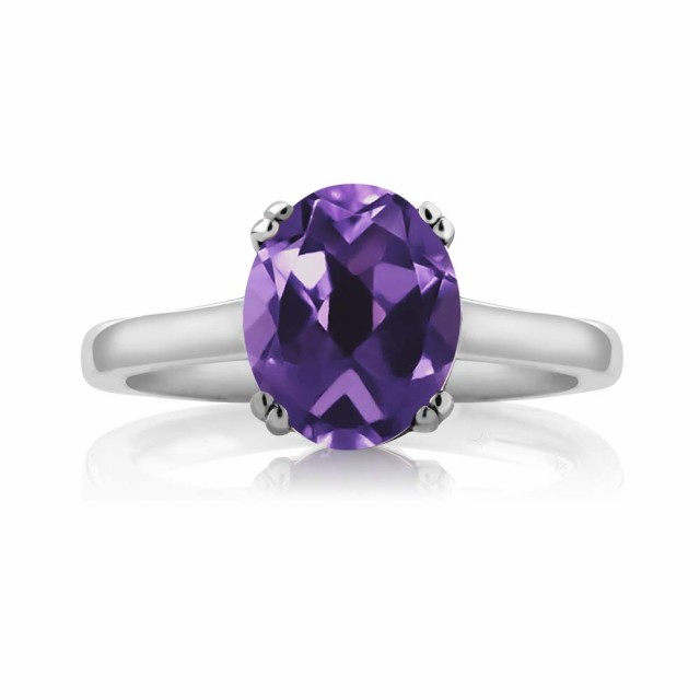 ンテナンス 指輪 ソリティア 天然石 2月 の通販はau PAY マーケット - Gem Stone King ジュエリー専門 リング レディース 2.53カラット 天然 アメジスト 合成ホワイトサファイア シルバー925 一粒 大粒 シンプル のアメジス
