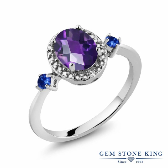 100%新品大人気 指輪 天然石 2月 誕生石 金属アレの通販はau PAY マーケット - Gem Stone King ジュエリー専門 リング レディース 1.17カラット 天然 アメジスト サファイア ダイヤモンド シルバー925 大粒 ヘイロー 即納最新作