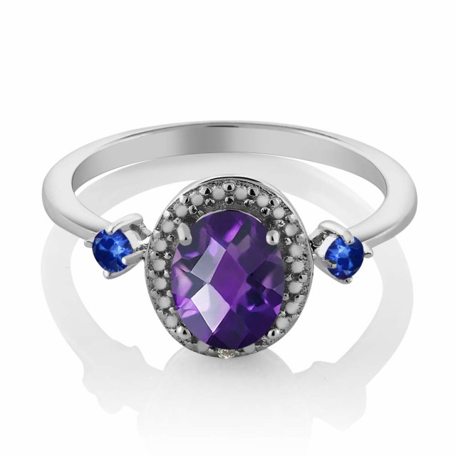 100%新品大人気 指輪 天然石 2月 誕生石 金属アレの通販はau PAY マーケット - Gem Stone King ジュエリー専門 リング レディース 1.17カラット 天然 アメジスト サファイア ダイヤモンド シルバー925 大粒 ヘイロー 即納最新作