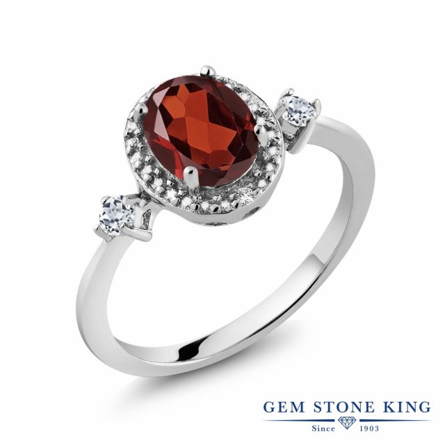 新品在庫 指輪 天然石 1月 誕生石 金属アレルの通販はau PAY マーケット - Gem Stone King ジュエリー専門 リング レディース 1.37カラット 天然 ガーネット トパーズ ダイヤモンド シルバー925 大粒 ヘイロー 新品在庫