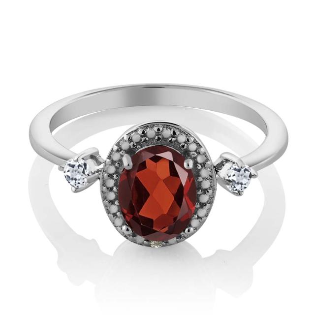 新品在庫 指輪 天然石 1月 誕生石 金属アレルの通販はau PAY マーケット - Gem Stone King ジュエリー専門 リング レディース 1.37カラット 天然 ガーネット トパーズ ダイヤモンド シルバー925 大粒 ヘイロー 新品在庫