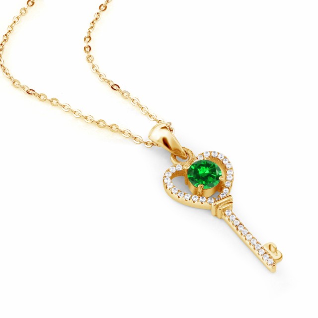 限定20%OFF ネックレス ハート 金属アレルの通販はau PAY マーケット - Gem Stone King ジュエリー専門 レディース 1.28カラット ナノエメラルド ペンダント シルバー925 イエローゴールドコーティング キー 鍵 人気最新作
