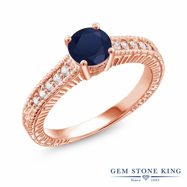 リング・マ 指輪 細工 大粒 マルの通販はau PAY マーケット - Gem Stone King ジュエリー専門 リング レディース 1.15カラット 天然 サファイア 合成ホワイトサファイア シルバー925 ピンクゴールドコーティング ピンクゴー