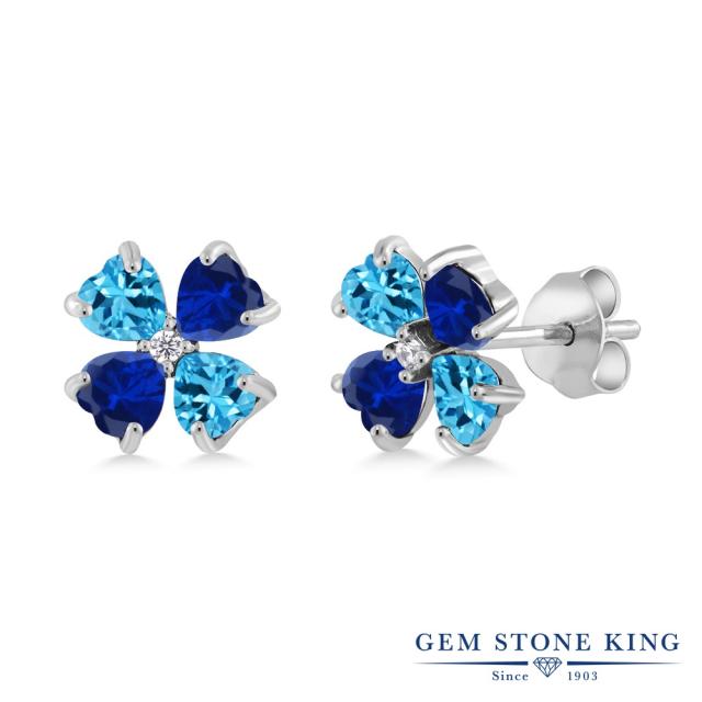 定番安い ピアス スタッド 天然石 11月 の通販はau PAY マーケット - Gem Stone King ジュエリー専門 レディース 3.35カラット 天然 スイスブルートパーズ 合成サファイア シルバー925 クローバー ハート 小粒 再入荷安い