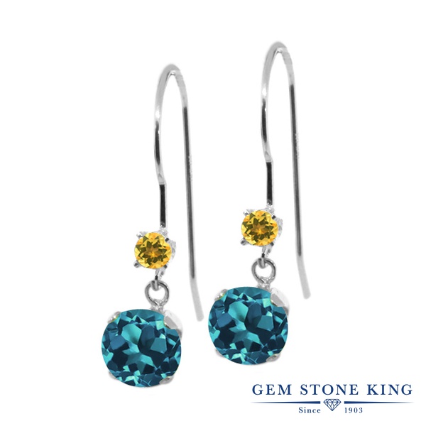 特価爆買い ピアス アメリカン フの通販はau PAY マーケット - Gem Stone King ジュエリー専門店 レディース 1.54カラット 天然 ロンドンブルートパーズ イエローシトリン 14金 ホワイトゴールド(K14) ぶら下がり 好評限定品