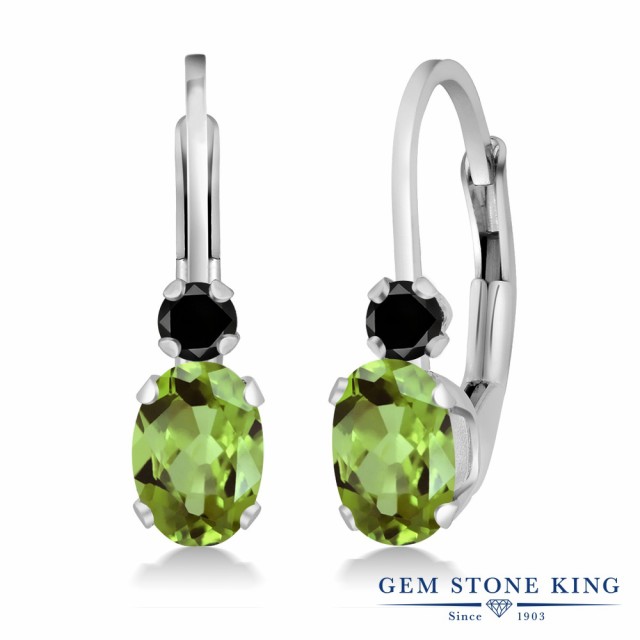 通販定番 ピアス ぶら下がり レバーバッの通販はau PAY マーケット - Gem Stone King ジュエリー専門店 レディース 1.07カラット 天然石 ペリドット 天然ブラックダイヤモンド 14金 ホワイトゴールド(K14) 小粒 正規品得価