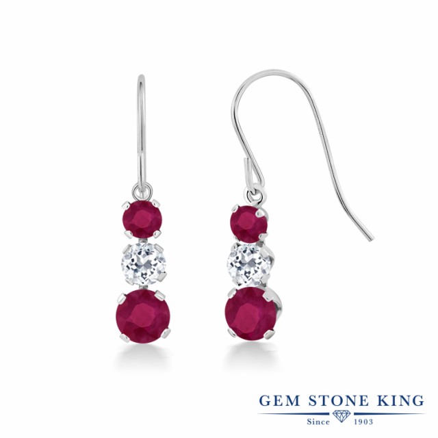 人気超歓迎 ピアス フック 華奢 細身 天然石 7月の通販はau PAY マーケット - Gem Stone King ジュエリー専門店 レディース 2.04カラット 天然 ルビー トパーズ シルバー925 3連 トリロジー ぶら下がり アメリカン 特価格安