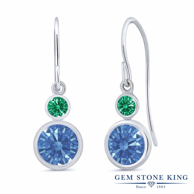 品質保証新作 ピアス ぶら下がり フレンチの通販はau PAY マーケット - Gem Stone King ジュエリー専門店 レディース 1.9カラット スワロフスキージルコニア (ファンシーブルー) 14金 ホワイトゴールド(K14) 2連 CZ 爆買い高品質