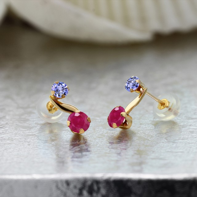 ャッチ ピアス スタッド 7月 誕生石 金属アレルギの通販はau PAY マーケット - Gem Stone King ジュエリー専門店 レディース 0.84カラット 天然 ルビー 天然石 タンザナイト 14金 イエローゴールド(K14) 小粒 ➁けやすく