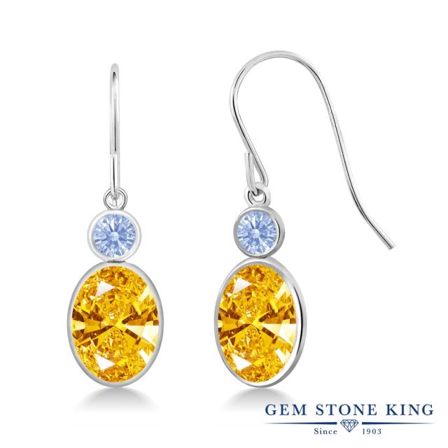 最安値通販 ピアス ぶら下がり フレの通販はau PAY マーケット - Gem Stone King ジュエリー専門店 レディース 2.64カラット スワロフスキージルコニア (ゴールデンイエロー) 14金 ホワイトゴールド(K14) CZ 大粒 100%新品セール