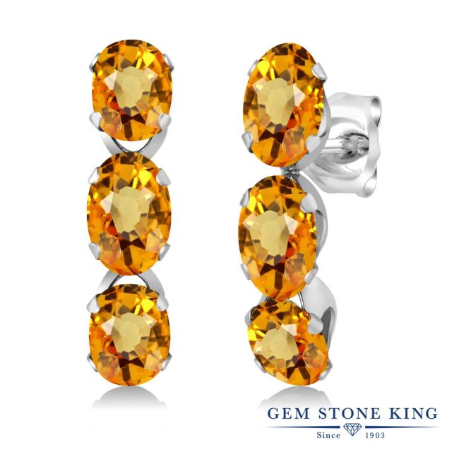 国内最安値 ピアス 天然石 9月 誕生石 金属アレルの通販はau PAY マーケット - Gem Stone King ジュエリー専門 レディース 3.3カラット 天然 イエローサファイア シルバー925 3連 トリロジー スタッド 華奢 細身 人気セールSALE