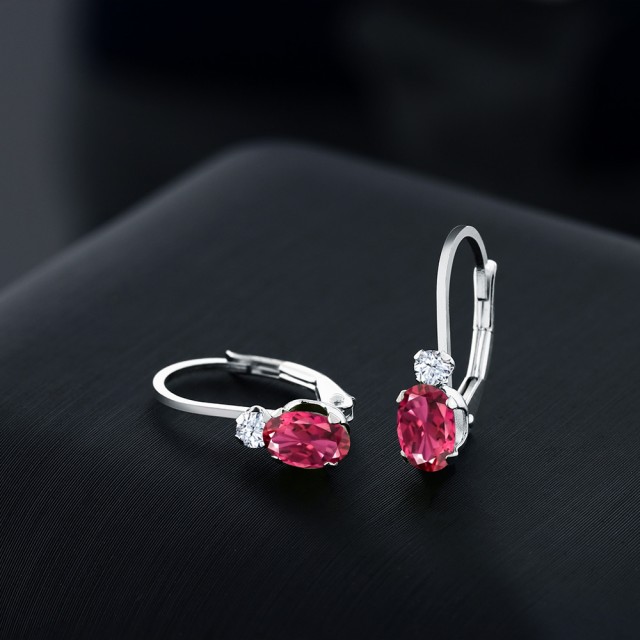 セール即納 ピアス 華奢 細身 の通販はau PAY マーケット - Gem Stone King ジュエリー専門 レディース 0.84カラット 天然 ピンクトルマリン 合成ホワイトサファイア シルバー925 小粒 ぶら下がり レバーバック セール特価