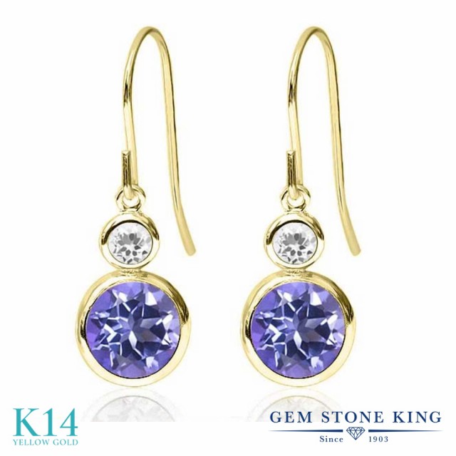 即納大特価 ピアス 2連 の通販はau PAY マーケット - Gem Stone King ジュエリー専門店 レディース 2.26カラット 天然 ミスティックトパーズ (タンザナイトブルー) ホワイトサファイア 14金 イエローゴールド(K14) 大人気大得価