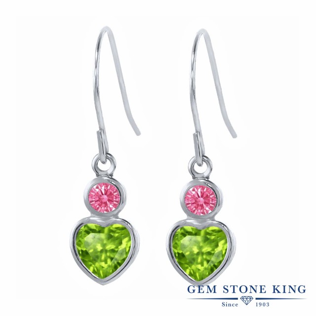 をアクセン ピアス 8月 誕生石 金属アレルギの通販はau PAY マーケット - Gem Stone King ジュエリー専門 レディース 1.24カラット 天然石 ペリドット シルバー925 ハート かわいい ぶら下がり フレンチワイヤー するジュエ