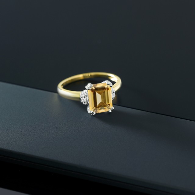 トパーズを∘ 指輪 ツートンゴールド(K10) 四角い 一の通販はau PAY マーケット - Gem Stone King ジュエリー専門店 リング レディース 2.77カラット 天然石 トパーズ ハニースワロフスキー 天然 ダイヤモンド 10金 ┄ダイヤモン