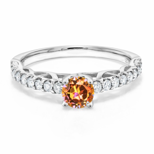 お得セール 指輪 ホワイトゴールド(K10) の通販はau PAY マーケット - Gem Stone King ジュエリー専門 リング レディース 0.91カラット 天然石 エクスタシーミスティックトパーズ ラボグロウンダイヤモンド 10金 限定20%OFF