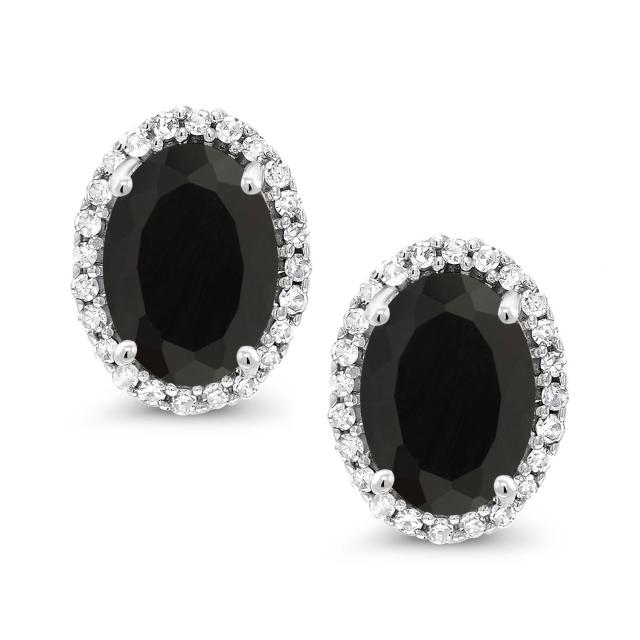 安い最安値 ピアス スタッド 天然石 8月 誕生の通販はau PAY マーケット - Gem Stone King ジュエリー専門店 レディース 1.94カラット 天然 オニキス ダイヤモンド 10金 ホワイトゴールド(K10) オーバル ヘイロー 超歓迎特価