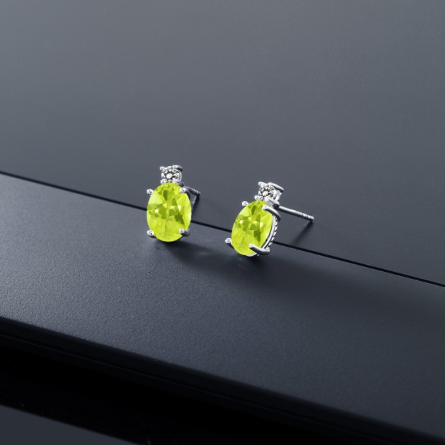 高品質HOT ピアス スタッド 天然石 金属アレルギー対の通販はau PAY マーケット - Gem Stone King ジュエリー専門 レディース 2.33カラット 天然 レモンクォーツ ダイヤモンド 14金 ホワイトゴールド(K14) 大粒 人気超激安