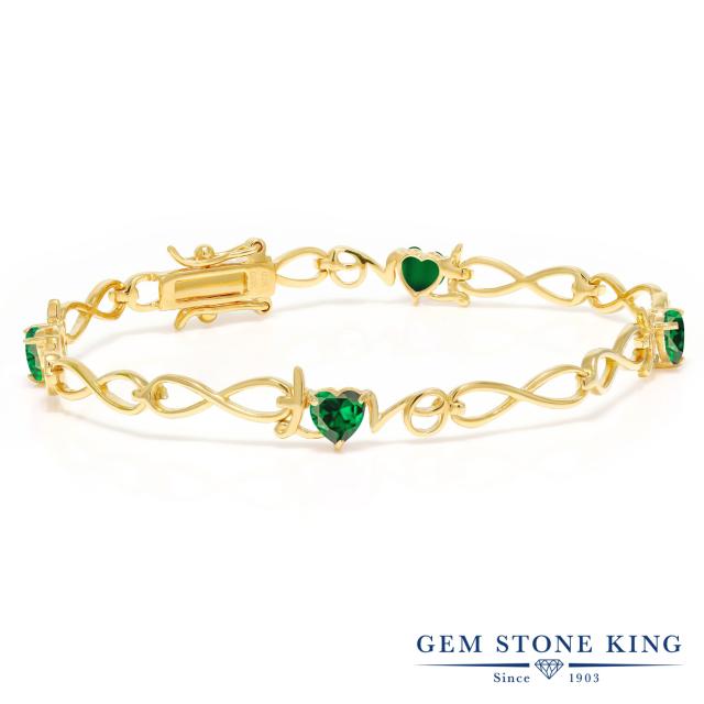 人気SALE正規品 ブレスレット インフィニティ ハの通販はau PAY マーケット - Gem Stone King ジュエリー専門 レディース ジルコニア (グリーン) シルバー925 イエローゴールドコーティング テニスブレスレット LOVE 高評価新品