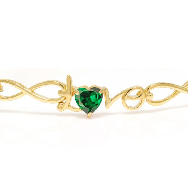 人気SALE正規品 ブレスレット インフィニティ ハの通販はau PAY マーケット - Gem Stone King ジュエリー専門 レディース ジルコニア (グリーン) シルバー925 イエローゴールドコーティング テニスブレスレット LOVE 高評価新品