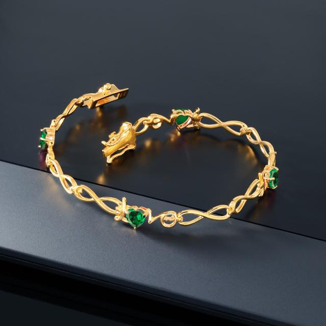 人気SALE正規品 ブレスレット インフィニティ ハの通販はau PAY マーケット - Gem Stone King ジュエリー専門 レディース ジルコニア (グリーン) シルバー925 イエローゴールドコーティング テニスブレスレット LOVE 高評価新品