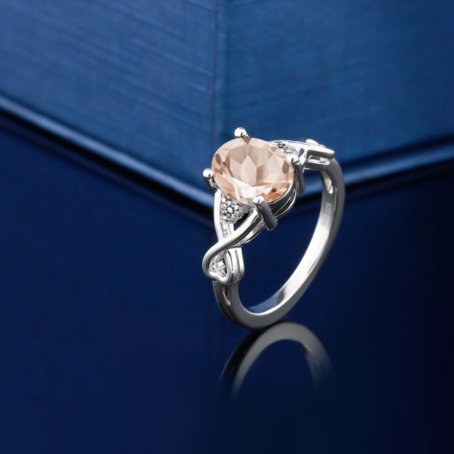低価お買い得 指輪 大粒 ソリティア 天然石 3の通販はau PAY マーケット - Gem Stone King ジュエリー専門店 リング レディース 1.66カラット 天然 モルガナイト (ピーチ) ダイヤモンド シルバー925 ハート 編み込み 安い高品質