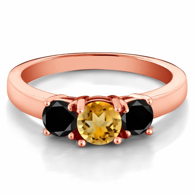 安い限定品^ 指輪 3連 スリーストの通販はau PAY マーケット - Gem Stone King ジュエリー専門 リング レディース 1.27カラット 天然 シトリン 天然ブラックダイヤモンド シルバー925 ピンクゴールドコーティング 人気セールHOT