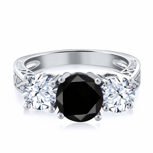 最安値セール 指輪 ダイヤ 大粒 派手 の通販はau PAY マーケット - Gem Stone King ジュエリー専門 リング レディース 2.35カラット 天然ブラックダイヤモンド 天然 トパーズ シルバー925 アラベスク 3連 ブラック セール得価