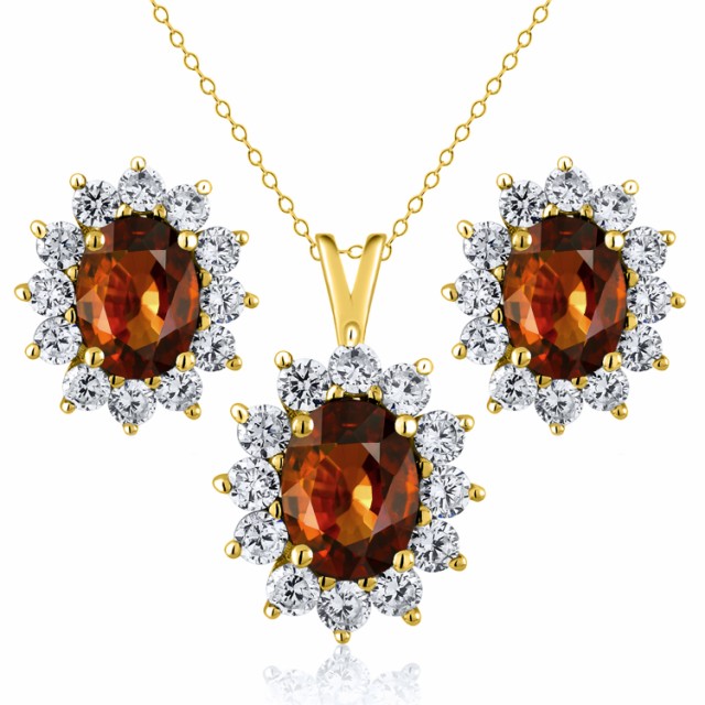 特価再入荷 ネックレス 大粒 派手 の通販はau PAY マーケット - Gem Stone King ジュエリー専門店 レディース 5.02カラット 天然石 ジルコン (ブラウン) ピアス セット シルバー925 イエローゴールドコーティング 即納