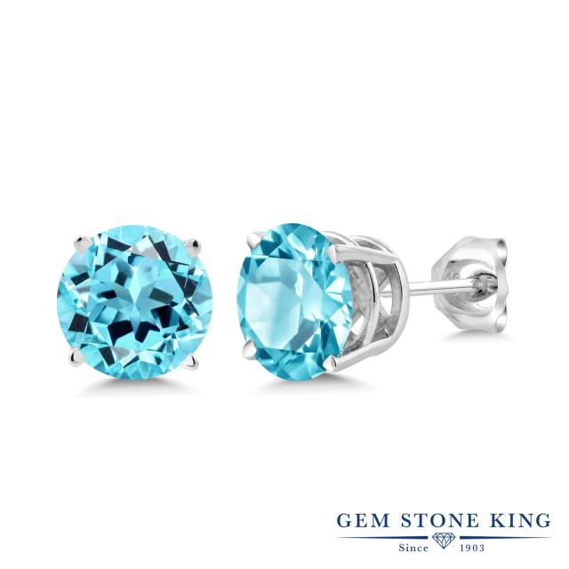 お得正規品 ピアス 天然石 11月 誕生石 金属アレルギの通販はau PAY マーケット - Gem Stone King ジュエリー専門店 レディース 2.4カラット 天然 スイスブルートパーズ シルバー925 一粒 大粒 シンプル スタッド 定番NEW