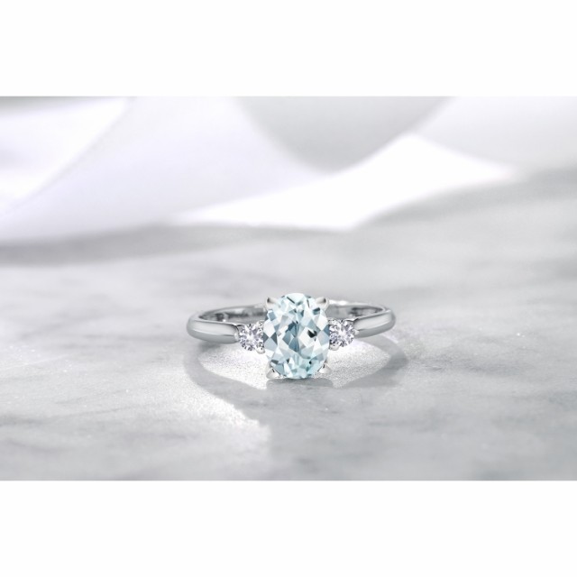 格安最新品 指輪 大粒 スリーストーン 天然の通販はau PAY マーケット - Gem Stone King ジュエリー専門店 リング レディース 1.3カラット 天然 アクアマリン 合成ホワイトサファイア 10金 ホワイトゴールド(K10) 超激得限定SALE