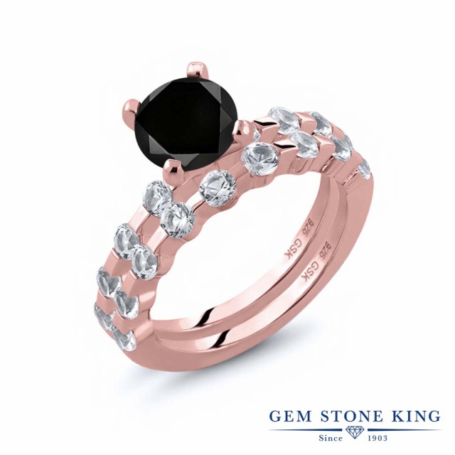 超激安安い 指輪 ブラック ダイの通販はau PAY マーケット - Gem Stone King ジュエリー専門 リング レディース 2.63カラット 天然ブラックダイヤモンド 天然 トパーズ シルバー925 ピンクゴールドコーティング 30%OFF