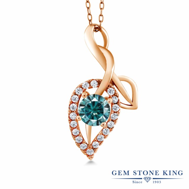 ジナルデザ ネックレス モアッサナイト の通販はau PAY マーケット - Gem Stone King ジュエリー専門 レディース 0.76カラット ブルー モアサナイト ペンダント シルバー925 ピンクゴールドコーティング リーフ なカラーコ