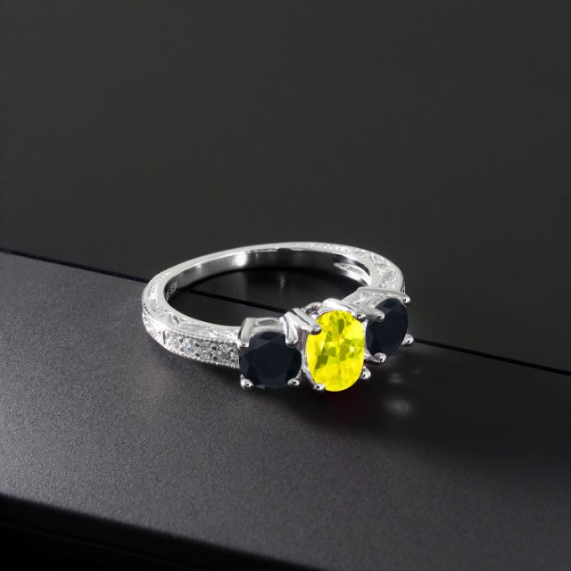 在庫あ好評 指輪 リーフ 細工 派手 スリーの通販はau PAY マーケット - Gem Stone King ジュエリー専門店 リング レディース 1.84カラット 天然石 ミスティックトパーズ (イエロー) 天然 オニキス シルバー925 3連 SALEお買い得