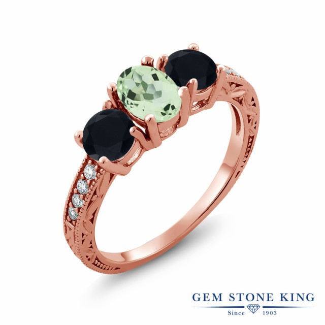 カラット 指輪 ピンクゴールドコーティング 3連の通販はau PAY マーケット - Gem Stone King ジュエリー専門 リング レディース 1.79カラット 天然 プラジオライト (グリーンアメジスト) オニキス シルバー925 ⓗプラジオラ