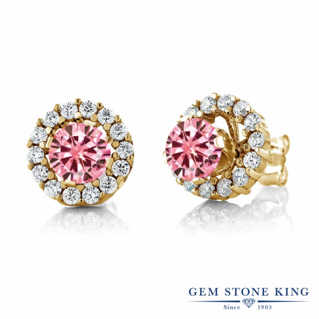 限定品得価 ピアス 小粒 ジャケの通販はau PAY マーケット - Gem Stone King ジュエリー専門 レディース 1.39カラット ピンク モアサナイト シルバー925 イエローゴールドコーティング ヘイロー モアッサナイト 特価格安