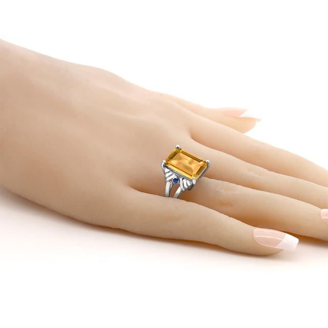 新品定番 指輪 11月 誕生石 プレゼント 女性 彼の通販はau PAY マーケット - Gem Stone King ジュエリー専門店 リング レディース 8.24カラット 天然 シトリン 合成サファイア シルバー925 大粒 カクテル 天然石 低価国産