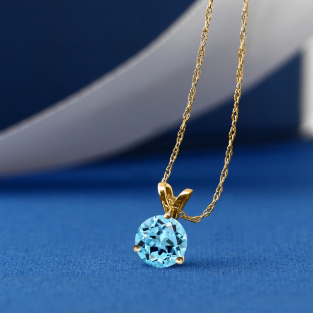 新品人気 ネックレス シンプル 天然石 11月の通販はau PAY マーケット - Gem Stone King ジュエリー専門店 レディース 1.2カラット 天然 スイスブルートパーズ ペンダント 14金 イエローゴールド(K14) 一粒 大粒 最新作定番