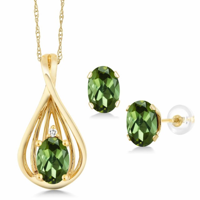 最安値人気 ネックレス 雫 しずく ドロの通販はau PAY マーケット - Gem Stone King ジュエリー専門店 レディース 1.51カラット 天然 グリーントルマリン ピアス セット ダイヤモンド 10金 イエローゴールド(K10) 正規品お得