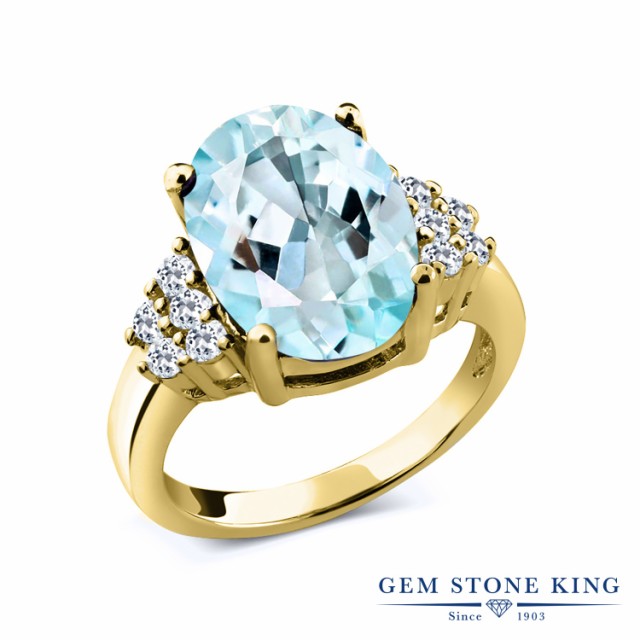 インを 指輪 天然石 11月 の通販はau PAY マーケット - Gem Stone King ジュエリー専門 リング レディース 6.4カラット 天然 スカイブルートパーズ トパーズ シルバー925 イエローゴールドコーティング 大粒 ≶しても