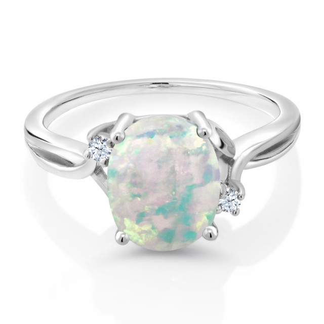 正規店 指輪 10月 誕生石 プレゼの通販はau PAY マーケット - Gem Stone King ジュエリー専門 リング レディース 1.73カラット シミュレイテッド ホワイトオパール 合成ホワイトサファイア シルバー925 大粒 セール大得価